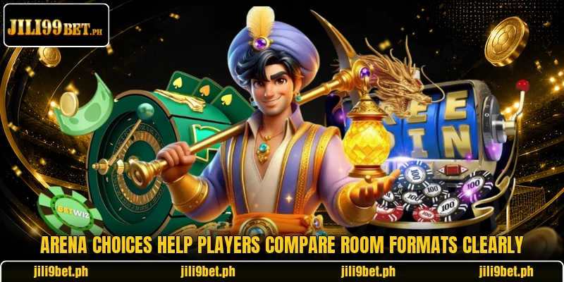 Arena choices help players compare room formats clearly Arena choices help players compare room formats clearly