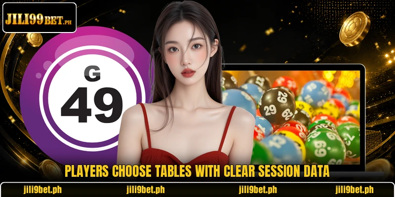 Players choose tables with clear session data Players choose tables with clear session data
