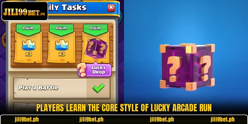 Players learn the core style of Lucky Arcade Run Players learn the core style of Lucky Arcade Run