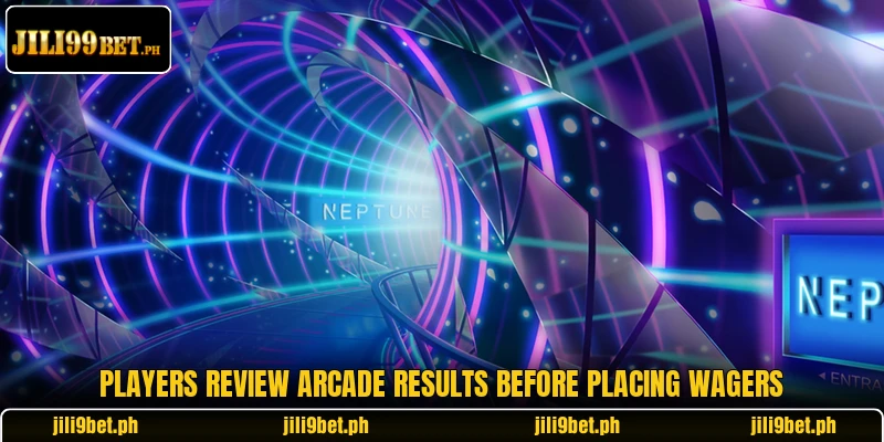 Players review arcade results before placing wagers Players review arcade results before placing wagers