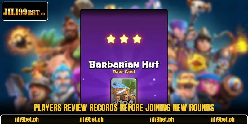 Players review records before joining new rounds Players review records before joining new rounds