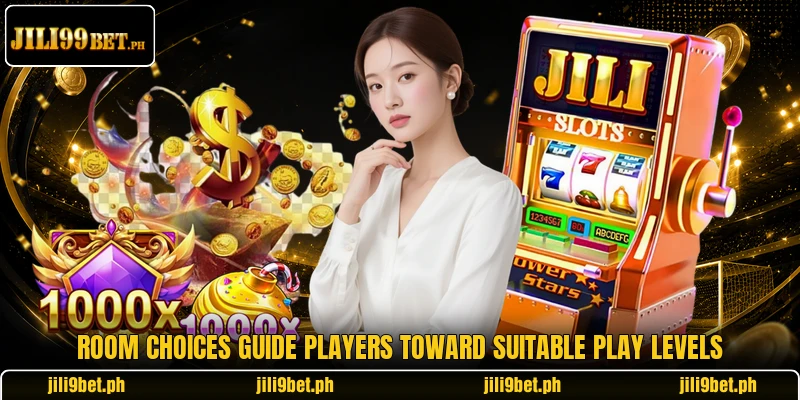 Room choices guide players toward suitable play levels Room choices guide players toward suitable play levels